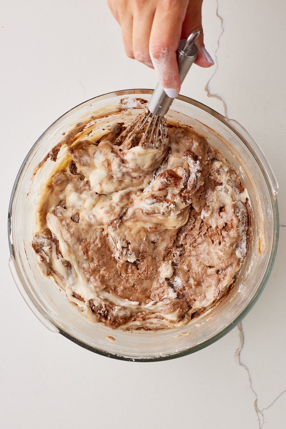 Mix in the mayonnaise, sugar, vanilla extract, and salt until smooth.