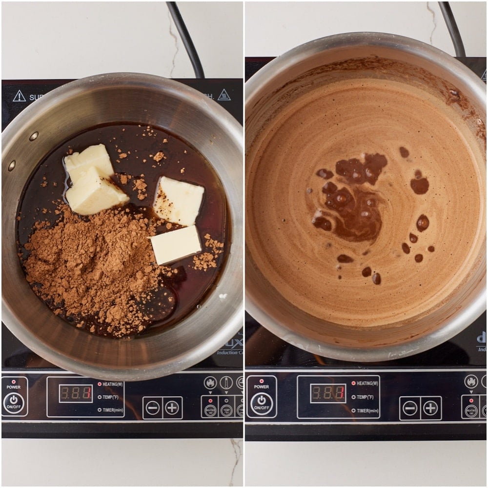 Simmer Coca Cola and butter mixture. 