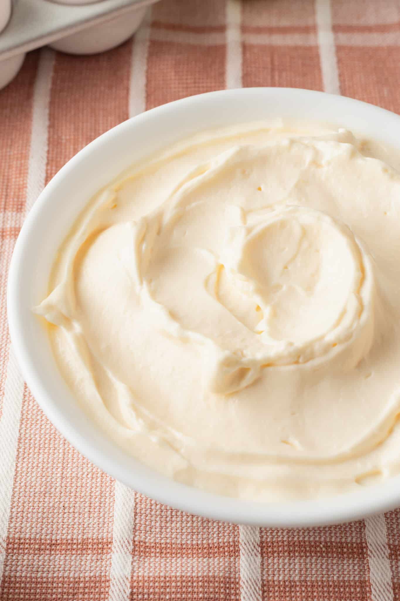 Homemade Mayonnaise6 Homemade mayonnaise served in a big bowl.