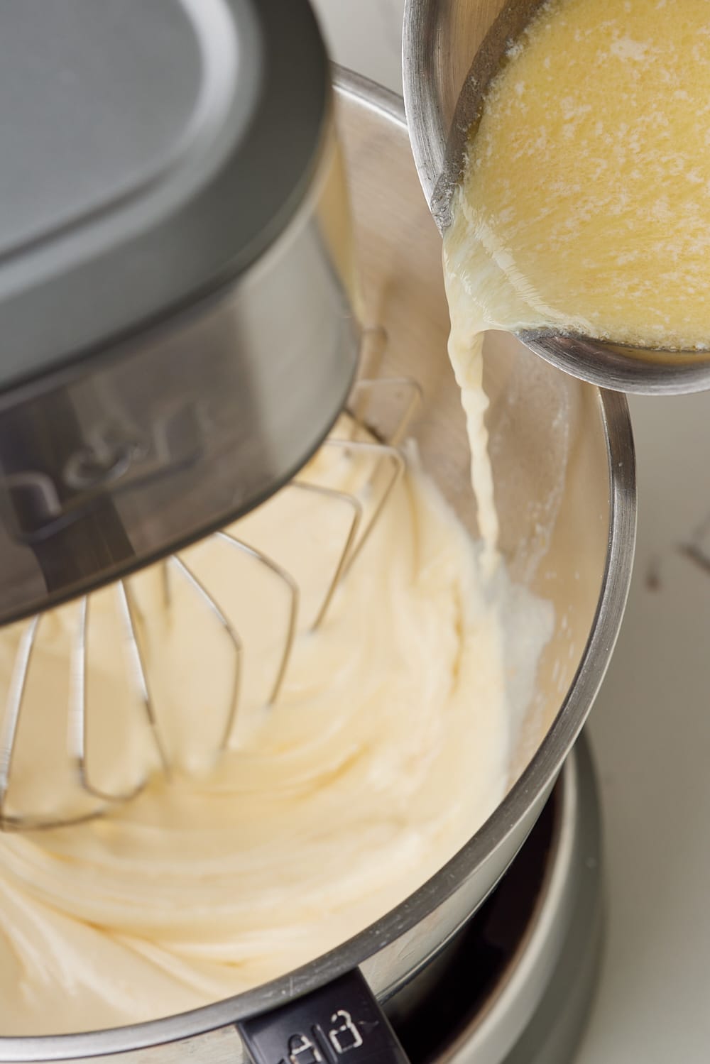 Streaming in hot milk mixture. 