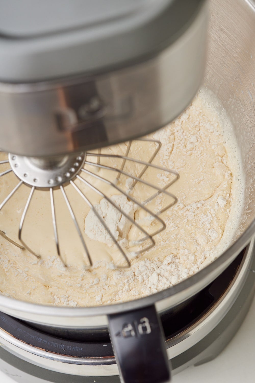 Combine ingredients: Add the dry ingredients in 2 additions, mixing just until incorporated after each addition.