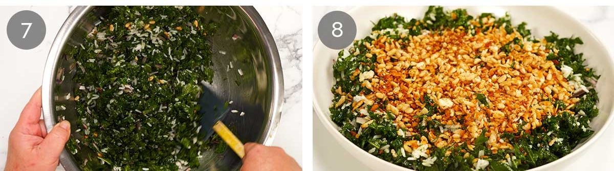 Crispy Shredded Halloumi Salad with Kale