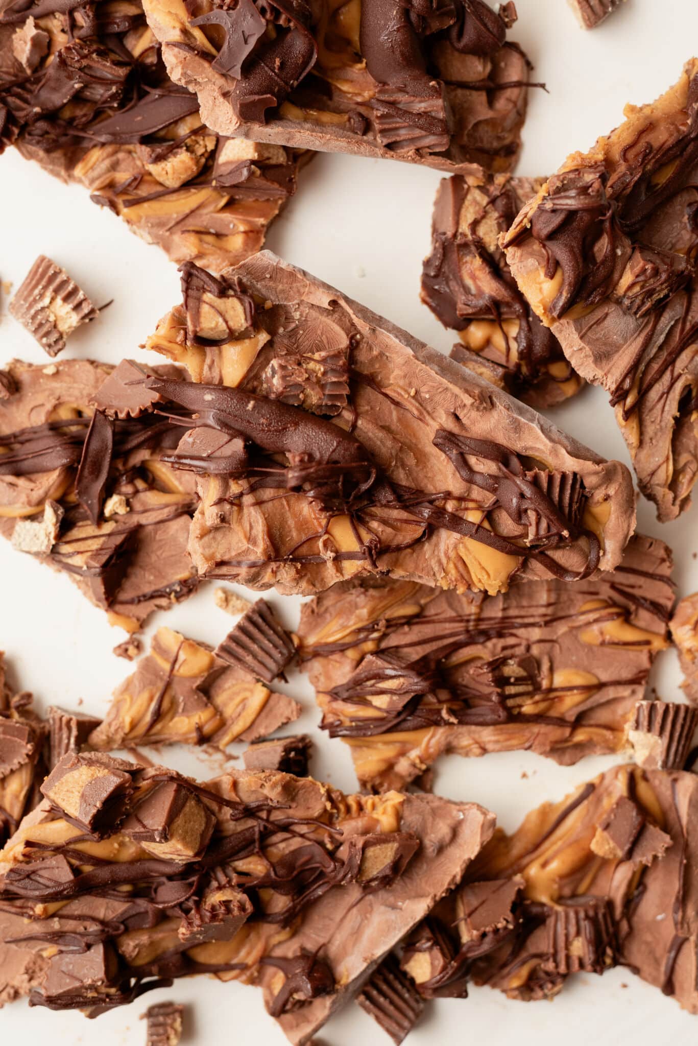 Chocolate Peanut Butter cup frozen yogurt bark 