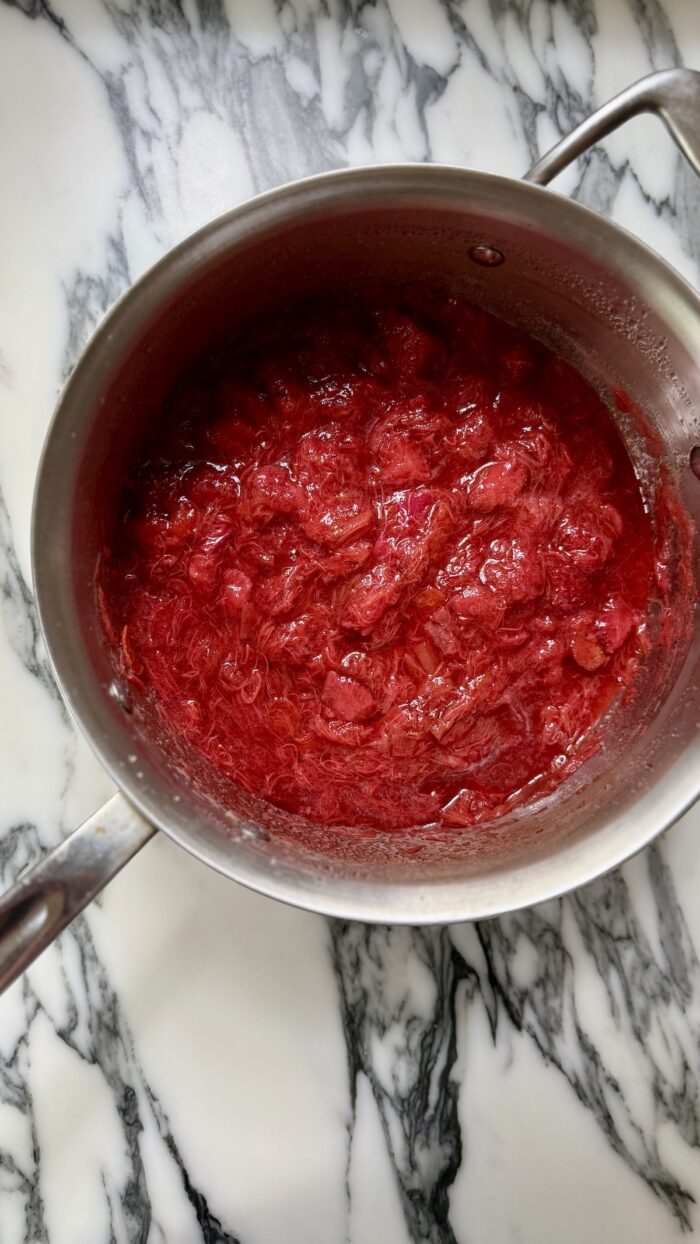 Rhubarb Compote in Saucepan