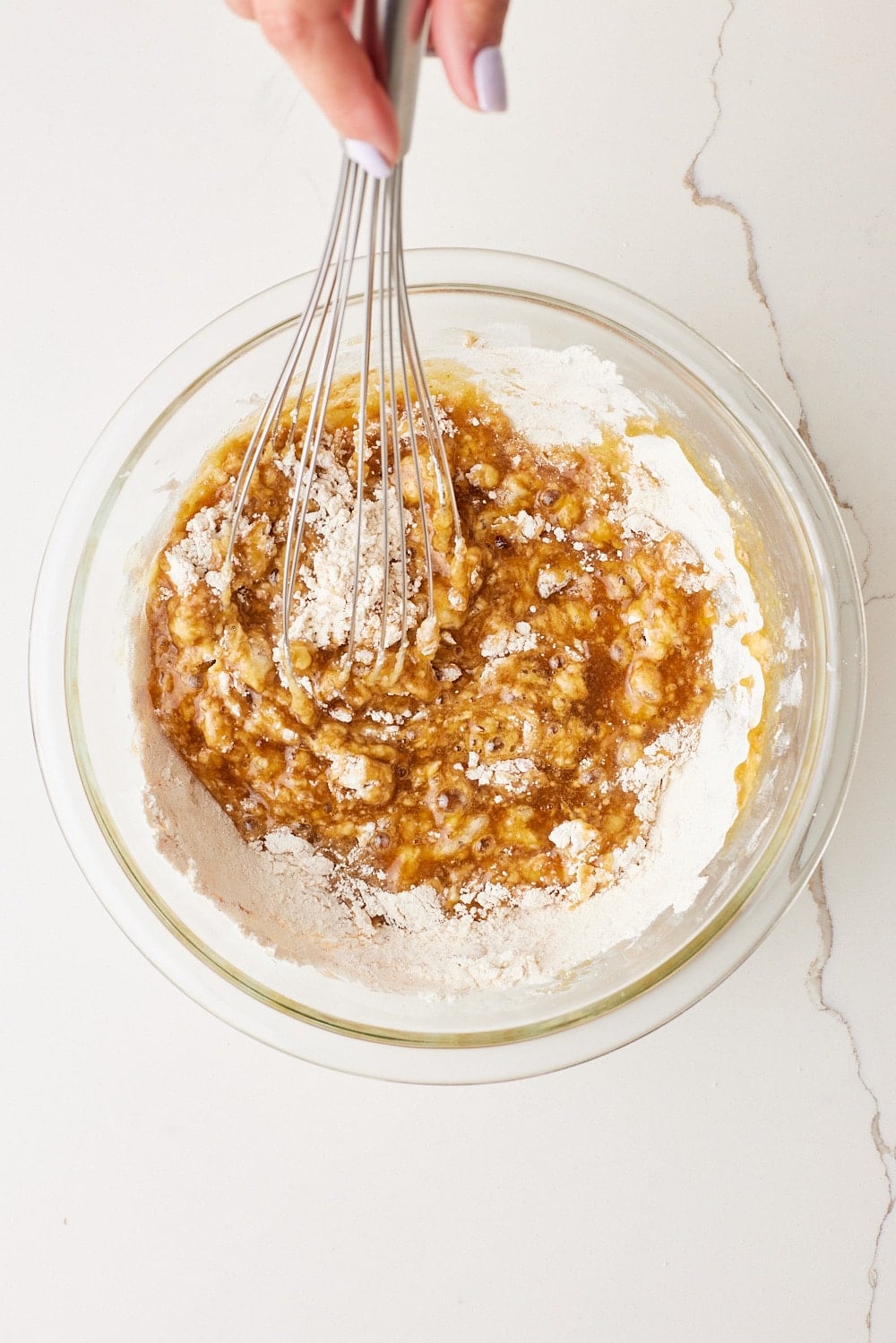 Mix in dry ingredients. 