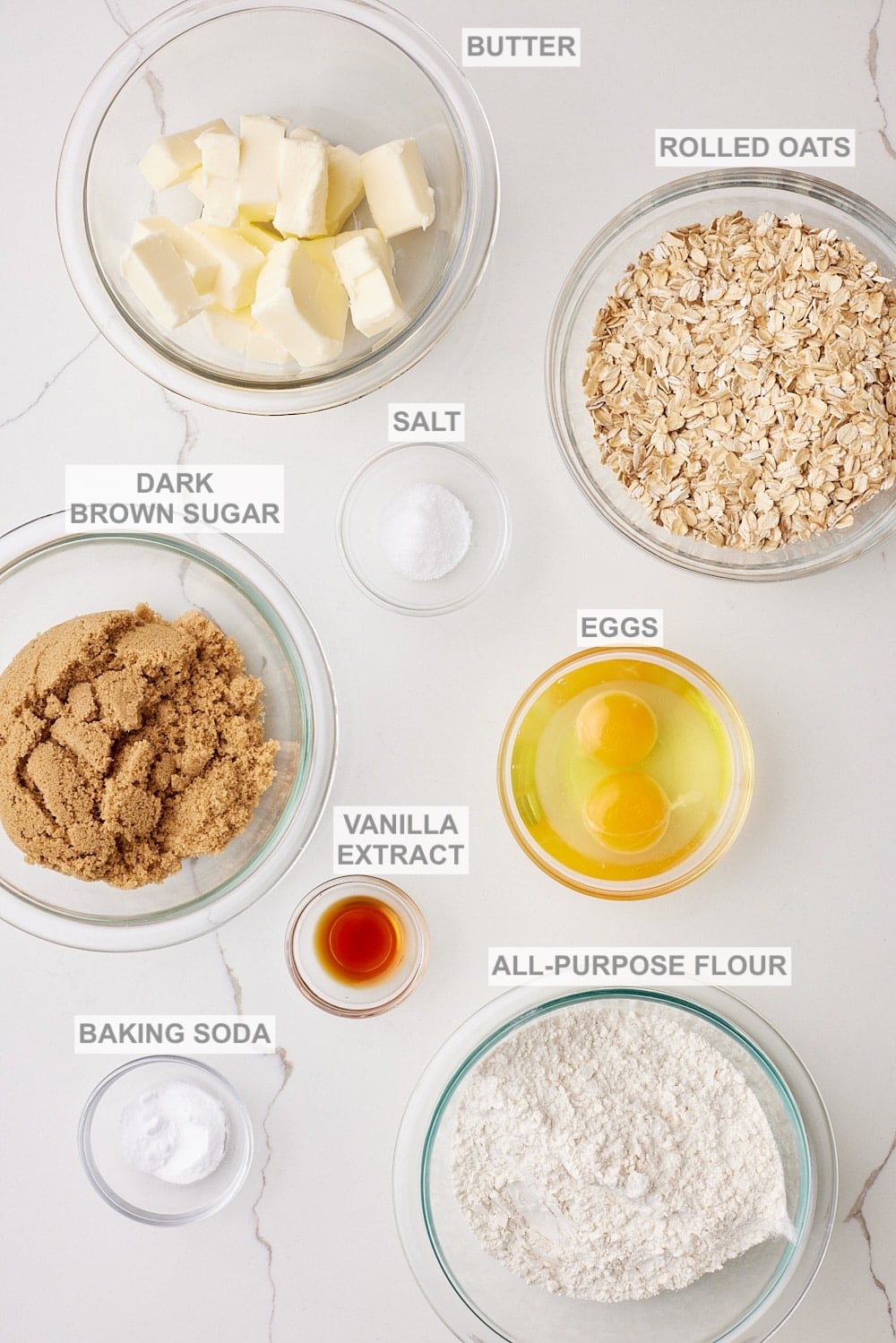 Browned Butter Oatmeal Cookies ingredients 