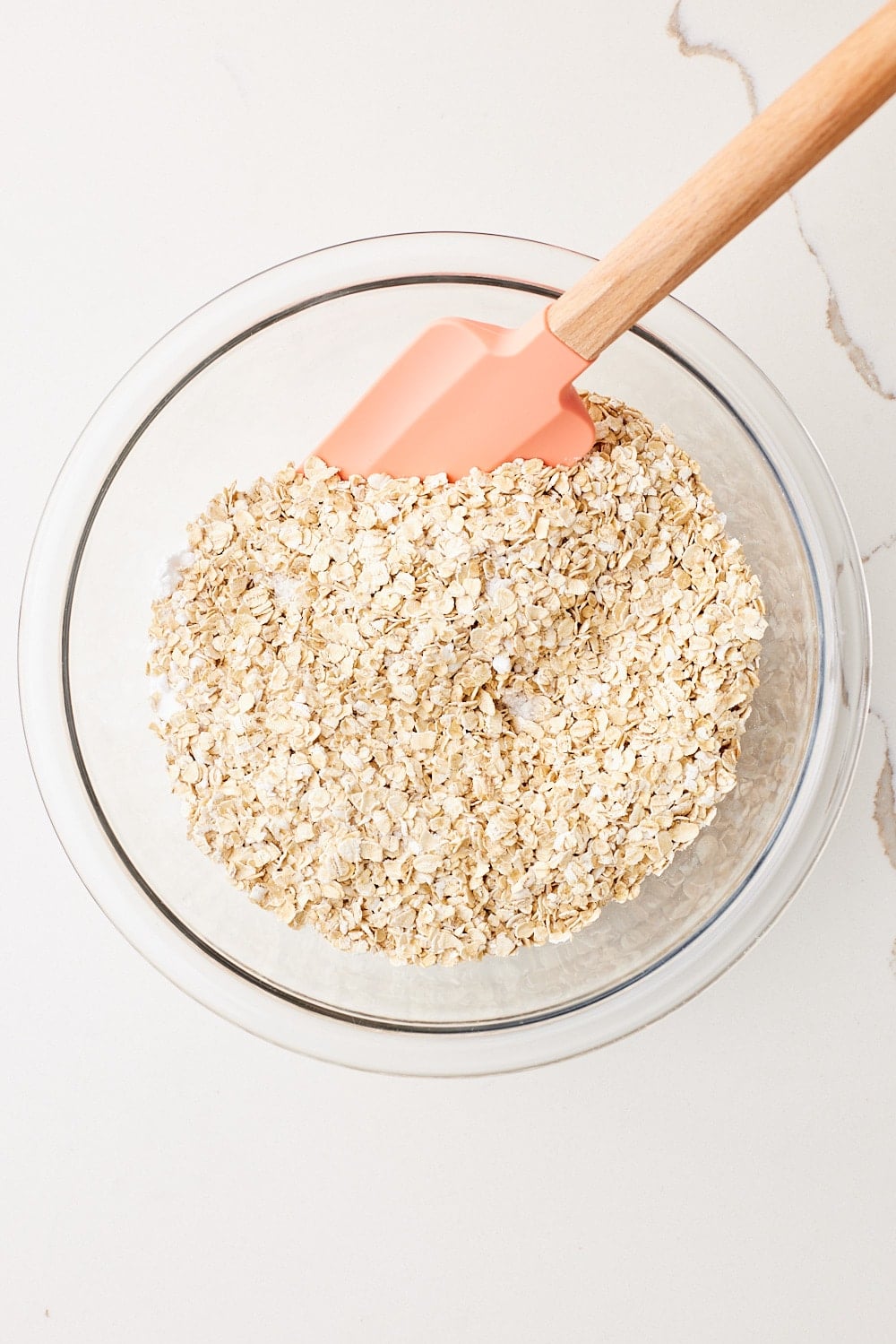 Mix dry ingredients for Scottish Oat Cakes. 