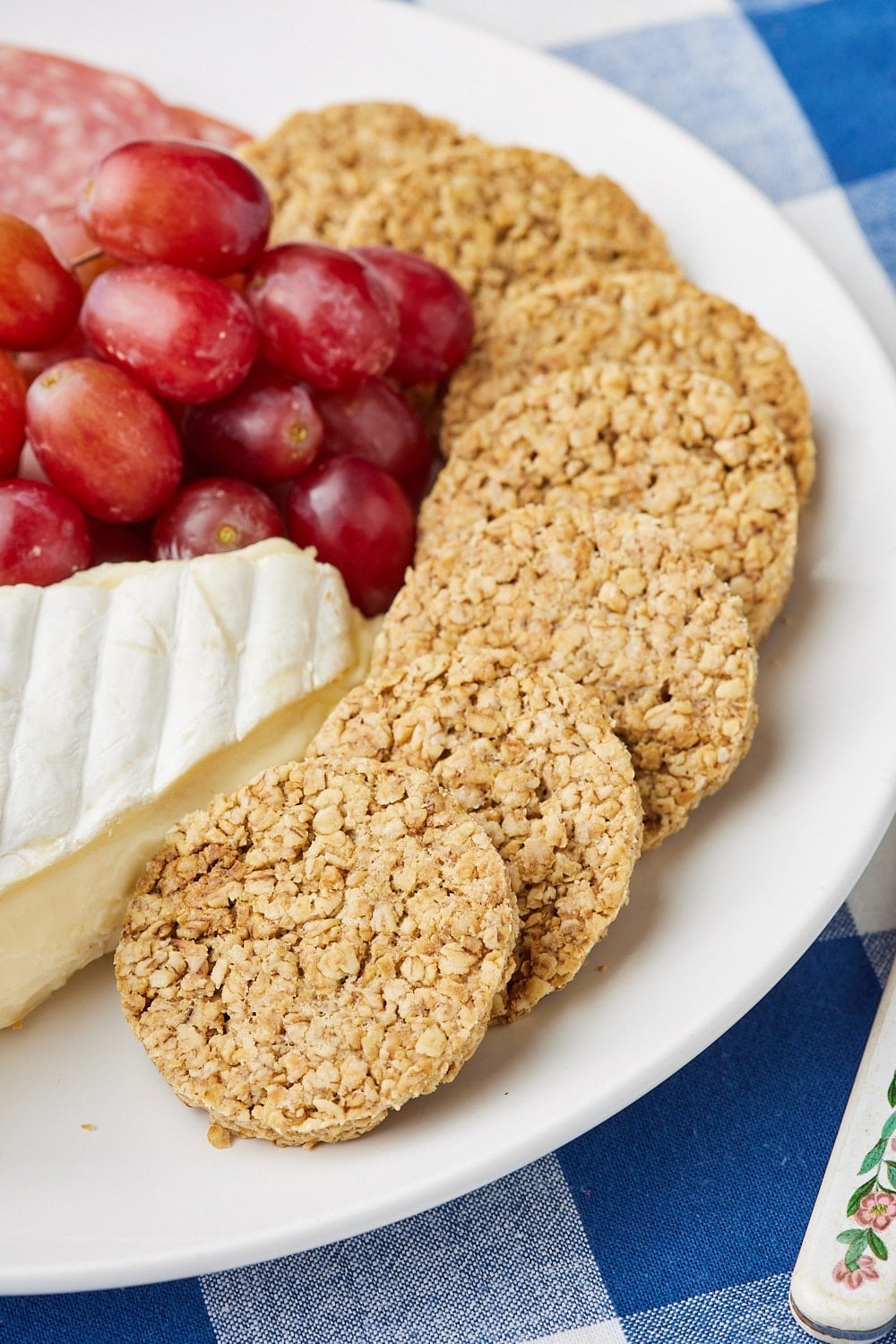 Scottish Oat Cakes served with grapes and cheese. 